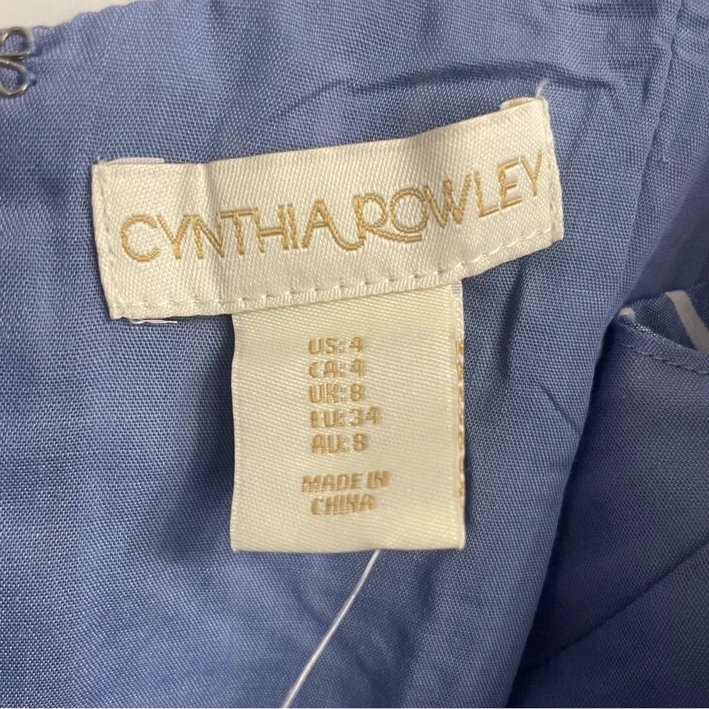 NWT Cynthia Rowley Womens Blue White Stripe Fit & Flare Sundress Sleeveless Sz 4 - Picture 8 of 13